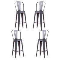 PACK 4 TABURETER BISTRO MATT HIGHBACK