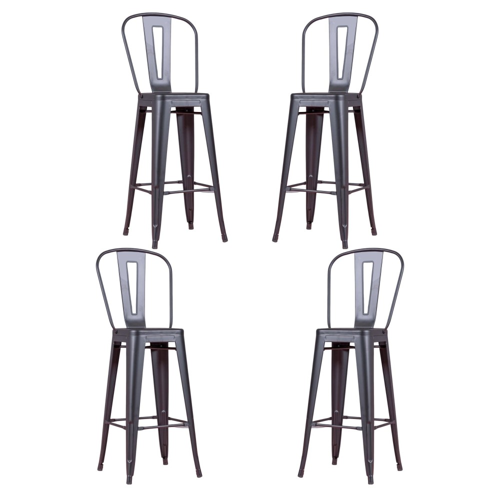 PACK 4 TABURETE BISTRO MATT HIGHBACK