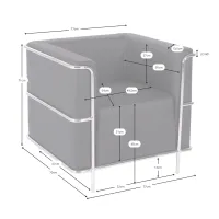 Divano moderno Torino a 1 posto in pelle e acciaio cromato - Mobilie Design