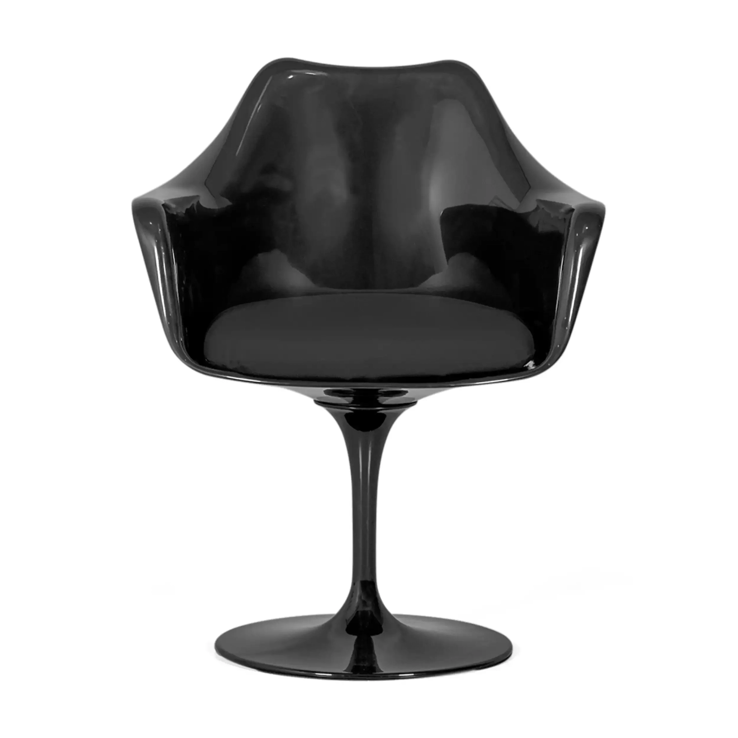 Lotus Arms Chair All Black with cotton cushion FURNMOD - 3
