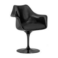 Lotus Arms Chair All Black with cotton cushion FURNMOD - 1