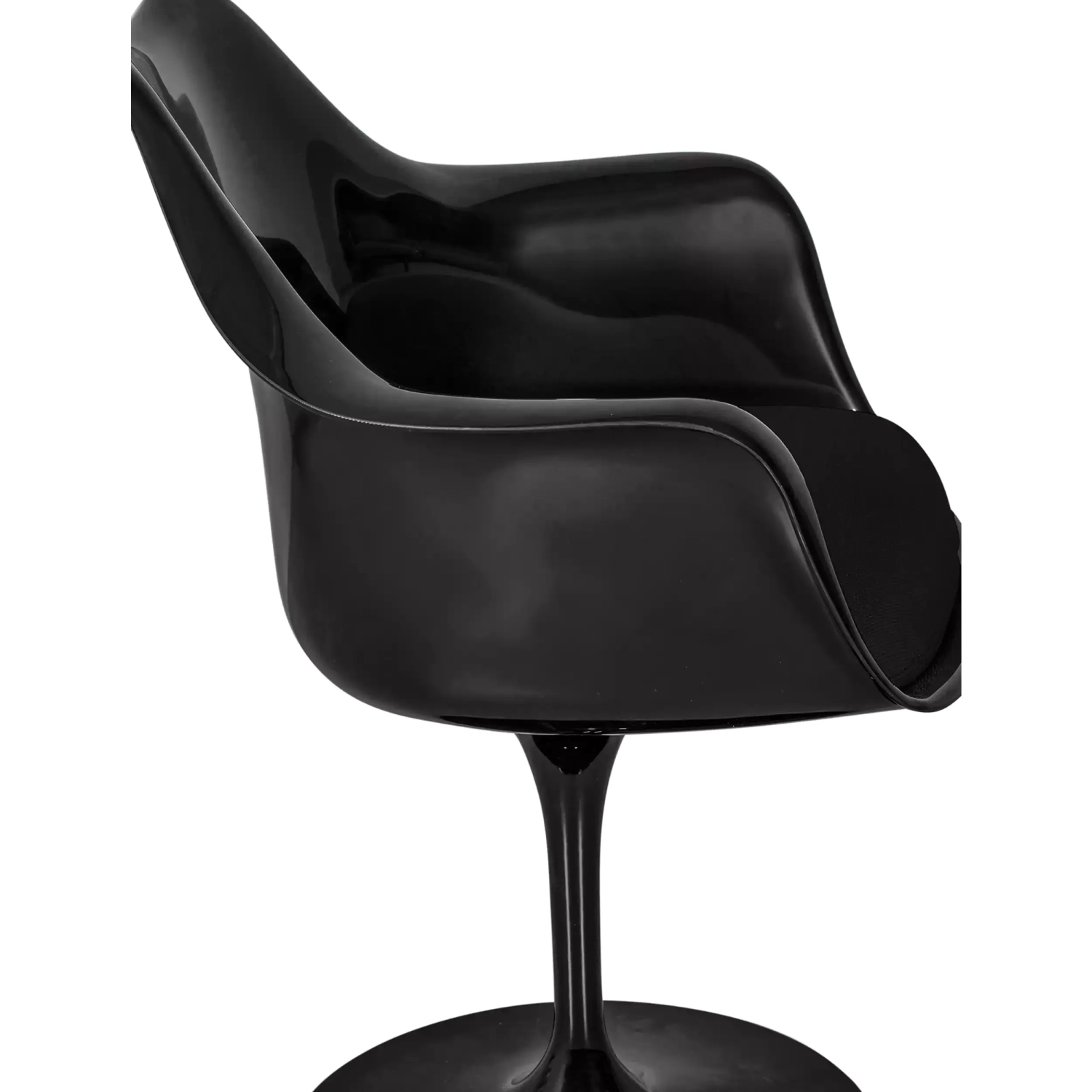 Chaise Lotus Arms All Black avec coussin en coton FURNMOD - 7