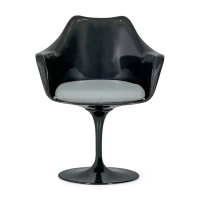 Lotus Arms Chair All Black with cotton cushion FURNMOD - 13
