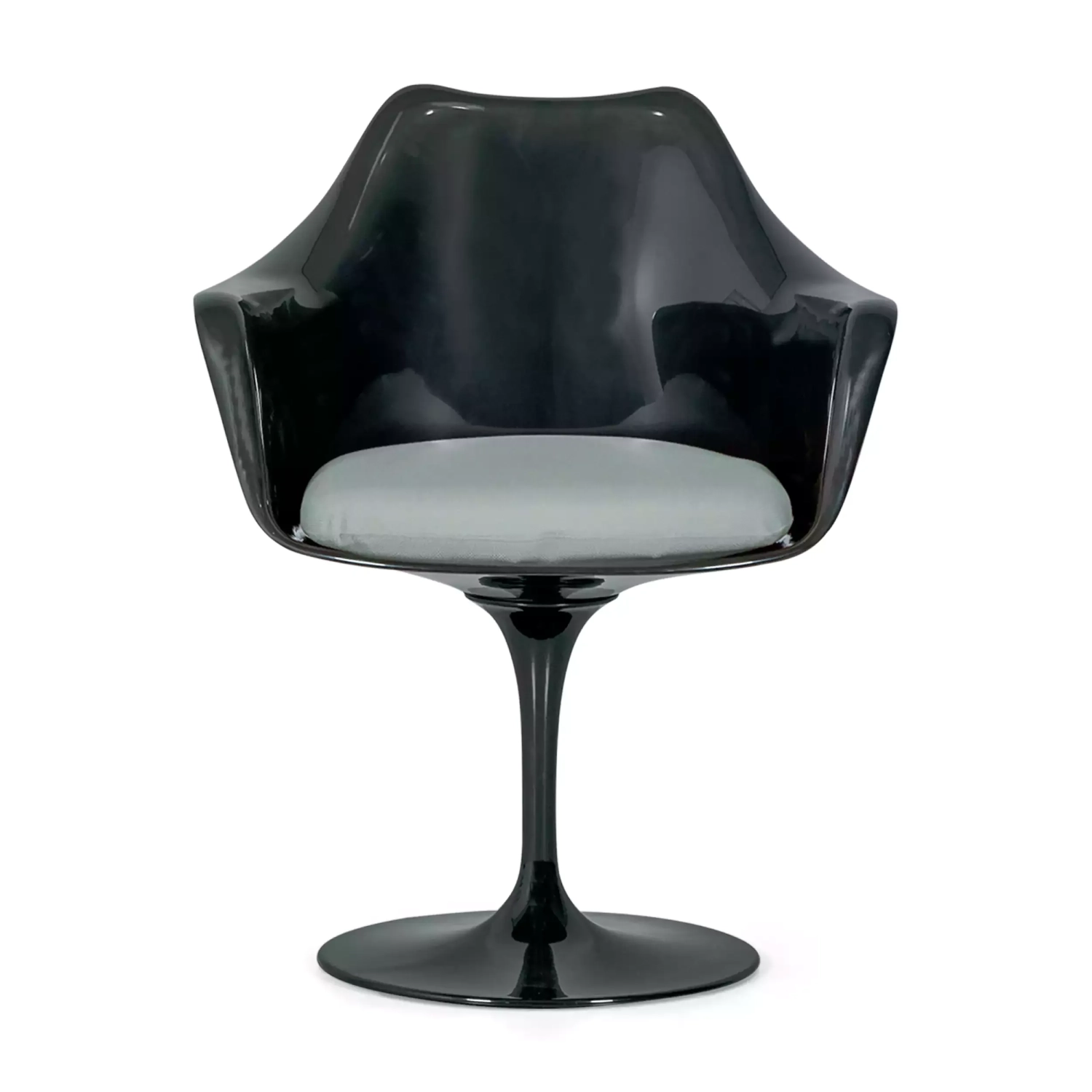 Cadeira Lotus Arms All Black com almofada de algodão FURNMOD - 13