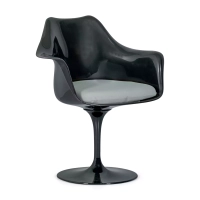 Lotus Arms Chair All Black with cotton cushion FURNMOD - 11