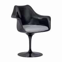 Sedia Lotus Arms All Black con cuscino in cotone FURNMOD - 11