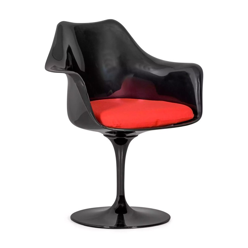 Sedia Lotus Arms All Black con cuscino in cotone FURNMOD - 20