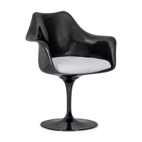 Chaise Lotus Arms All Black avec coussin en coton FURNMOD - 31