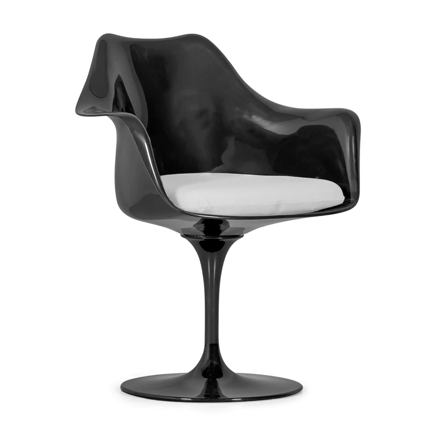 Lotus Arms Chair All Black with cotton cushion FURNMOD - 35