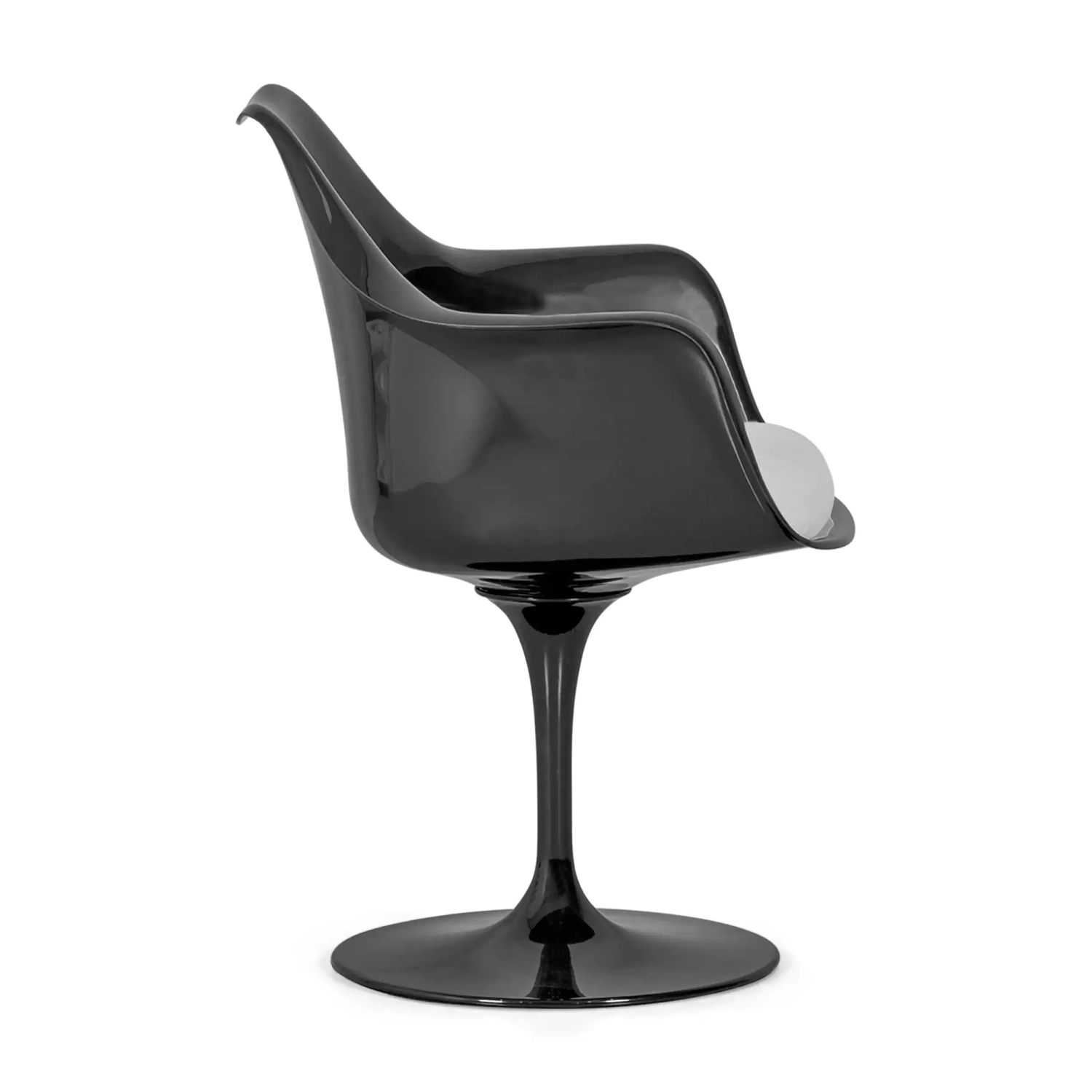 Chaise Lotus Arms All Black avec coussin en coton FURNMOD - 37