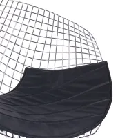 Replica della sedia Diamond in acciaio cromato e cuscino in similpelle - Collezione Bertoia