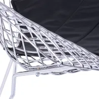 Replica della sedia Diamond in acciaio cromato e cuscino in similpelle - Collezione Bertoia