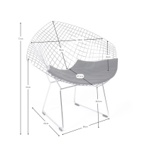 Diamond Design armchair in chromed steel FURNMOD - 26