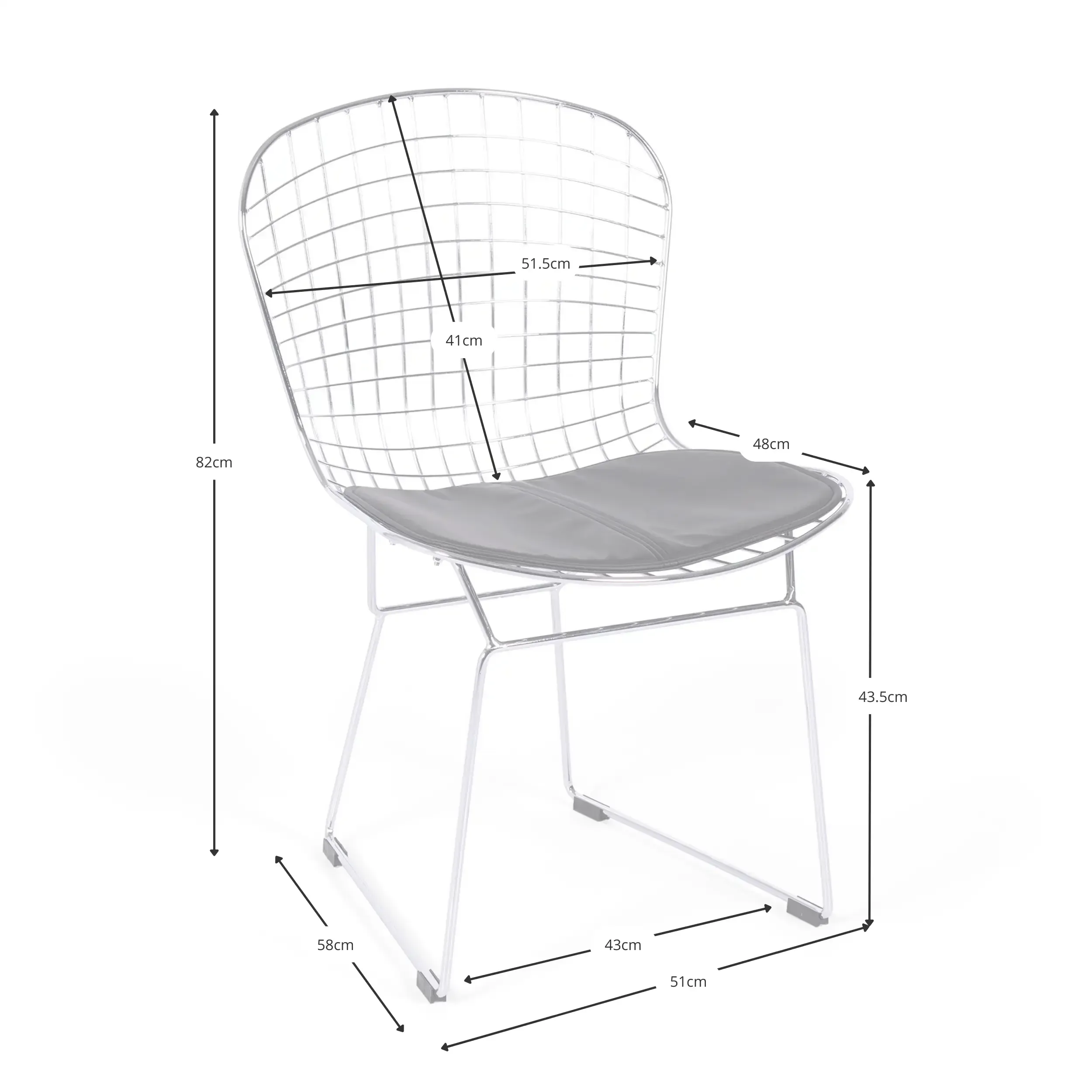 Inspirazione Sedia Bertoia Cromata - Sedia Industriale - Mobiliedesign