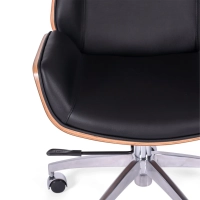 Italian leather and walnut office chair Nordic Nest Dream - 2