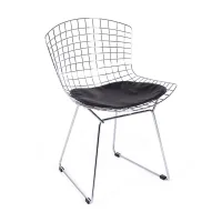 Replica della sedia Bertoia "High Quality" in acciaio cromato del famoso designer Hans J. Wegner