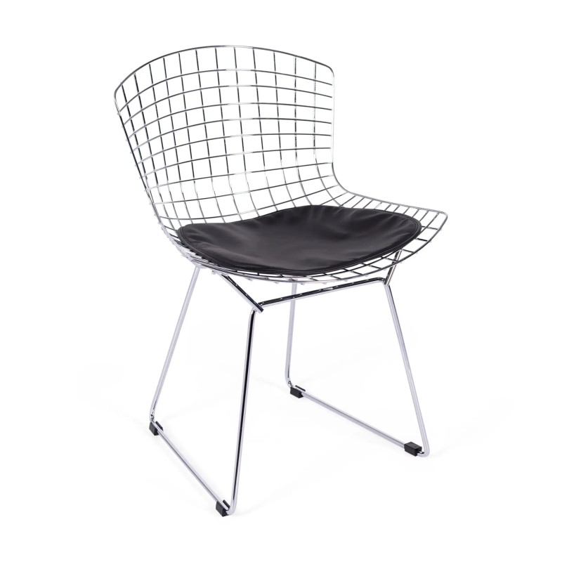 Réplique de la chaise Bertoia "High Quality" en acier chromé du célèbre designer Hans J. Wegner