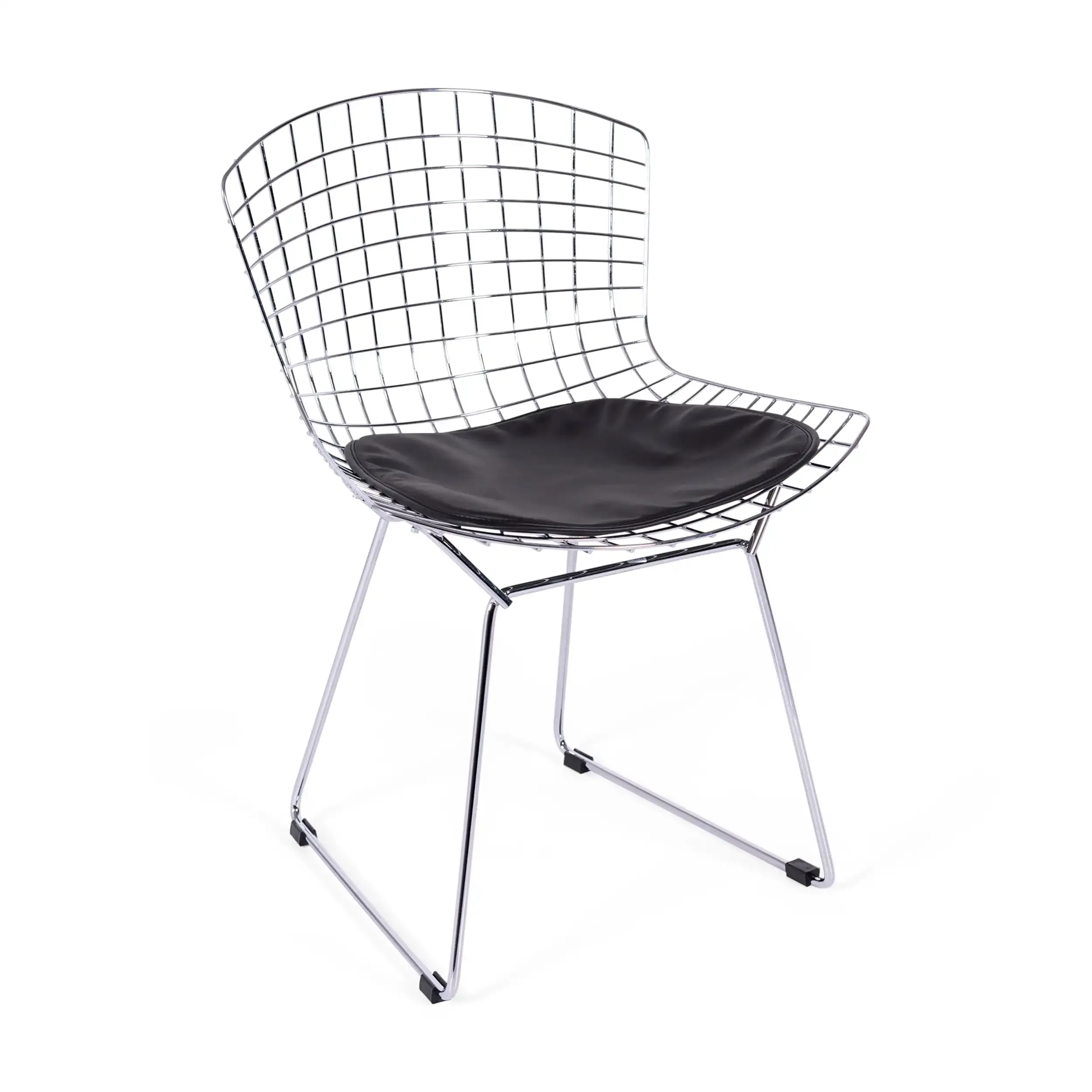 Replica della sedia Bertoia "High Quality" in acciaio cromato del famoso designer Hans J. Wegner