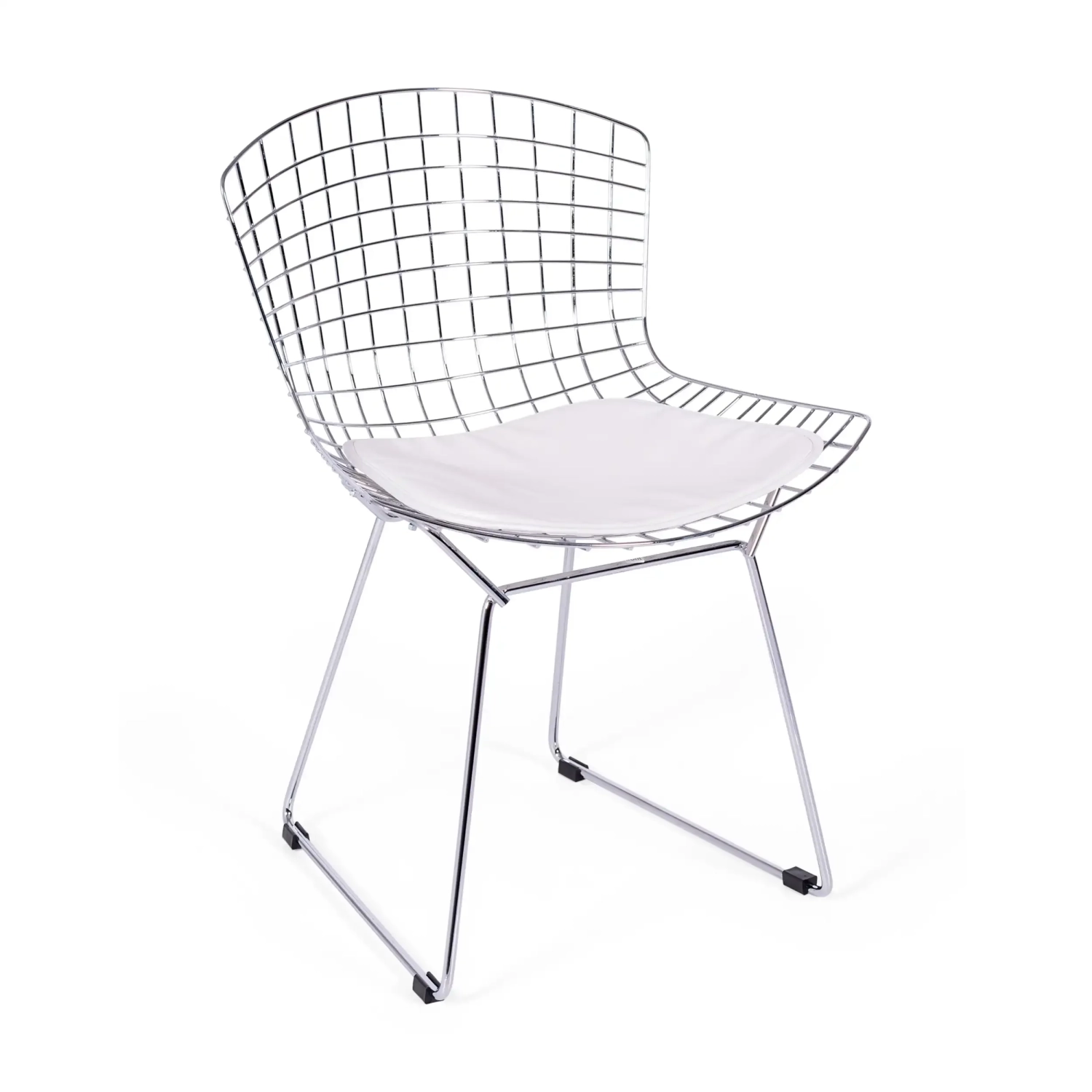 Réplica da cadeira Bertoia "High Quality" em aço cromado do famoso designer Hans J. Wegner