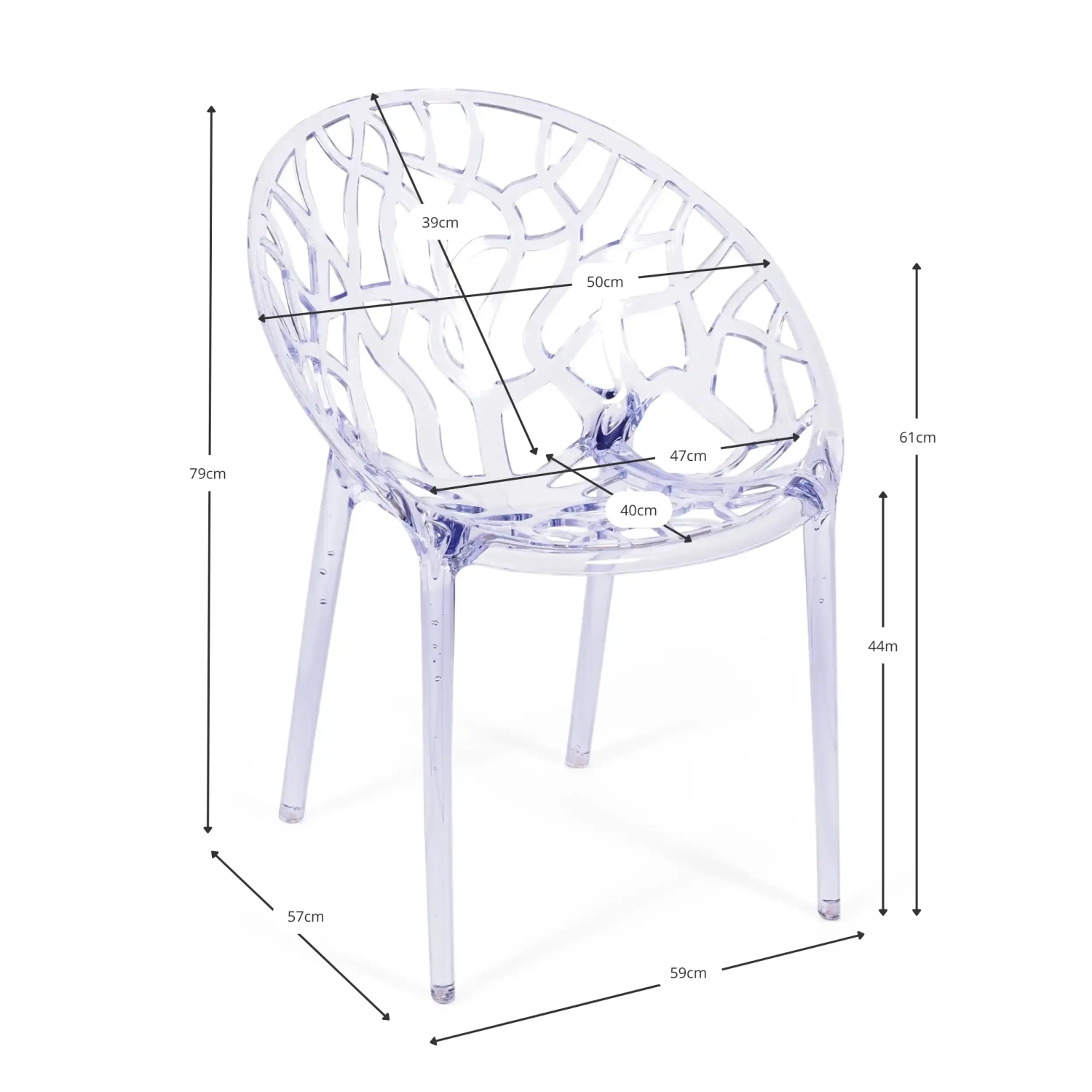 Réplica Silla Chrystal Transparente – Sillas de Jardín – Mueble Design