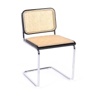 Replica of the chair Cesca in black wood by Marcel Breuer. Economic version