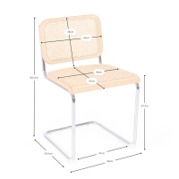 Silla Cesca económica en acero, haya y ratán 🪑  | Mueble Design