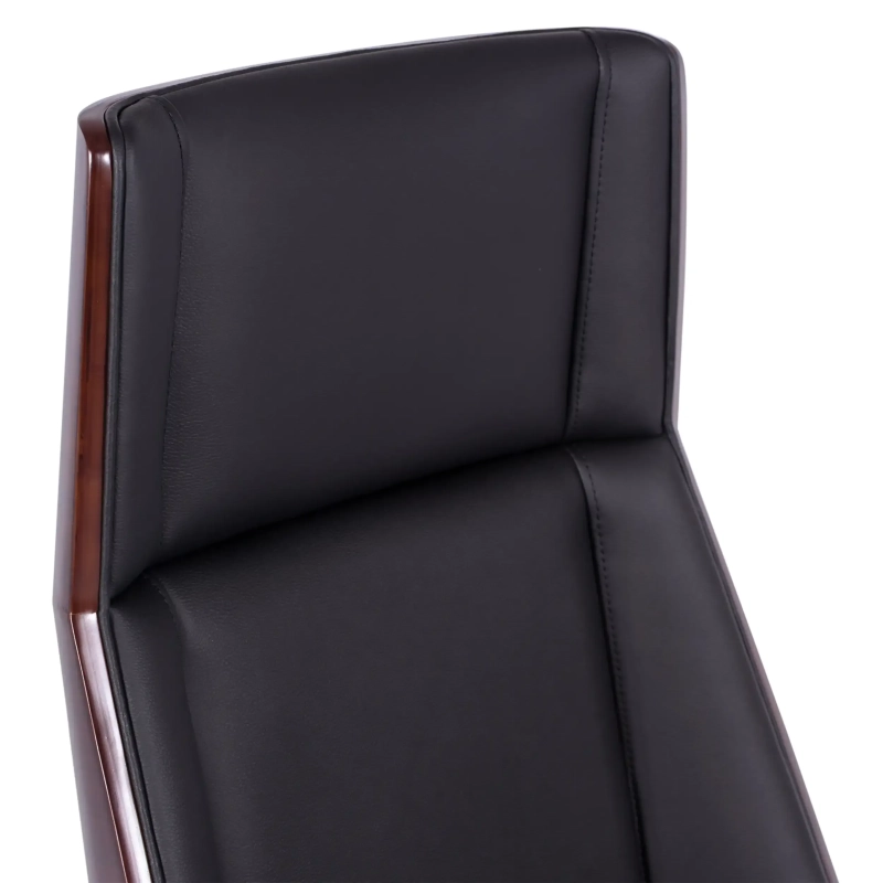 Silla de oficina Nordic Highback en nogal y polipiel - Mueble Deseign