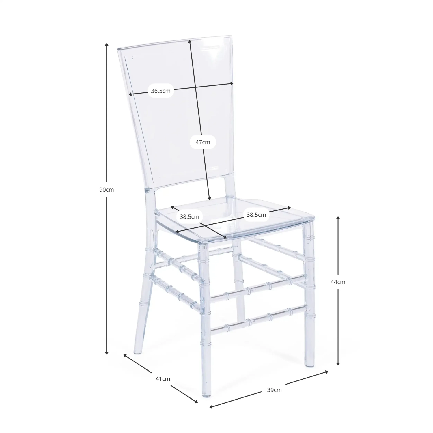 Chaises Transparentes Felipe Ghost - Chaises en plastique - meubles Concept