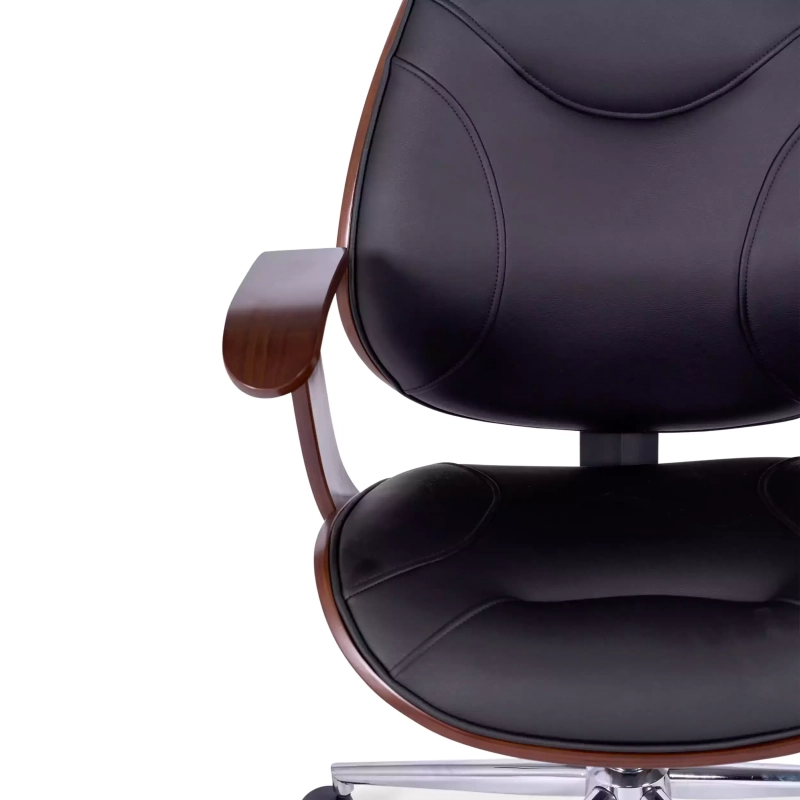Cambridge office chair in maple wood-Leatherette chairs-Mueble design