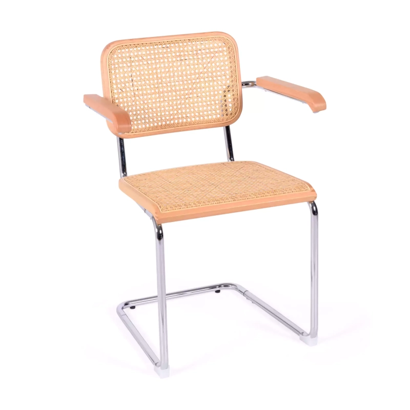 Réplica de la silla Cesca de Knoll con reposabrazos, versión económica