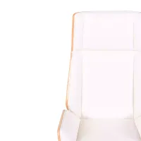 Chaise de bureau Nordic Highback en érable et éco-cuir blanc - Meubles Concept