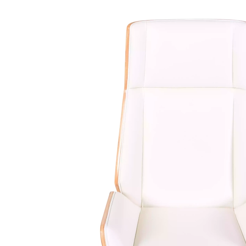 Nordic Highback office chair in maple and white eco-leather - Mueble Design