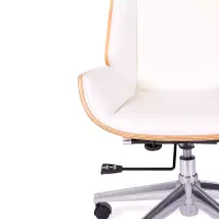 Krzesło biurowe Nordic Highback z klonu i białej ekoskóry - Mobelarium