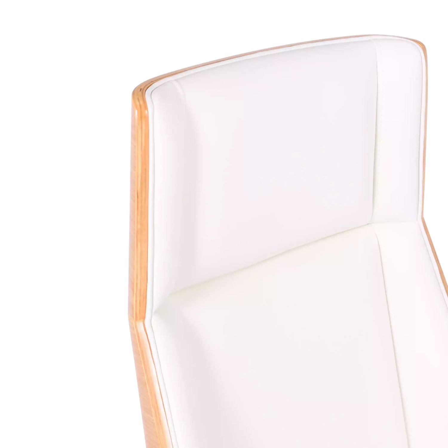 Cadeira de escritório Nordic Highback em ácer e couro ecológico branco - Mueble Design