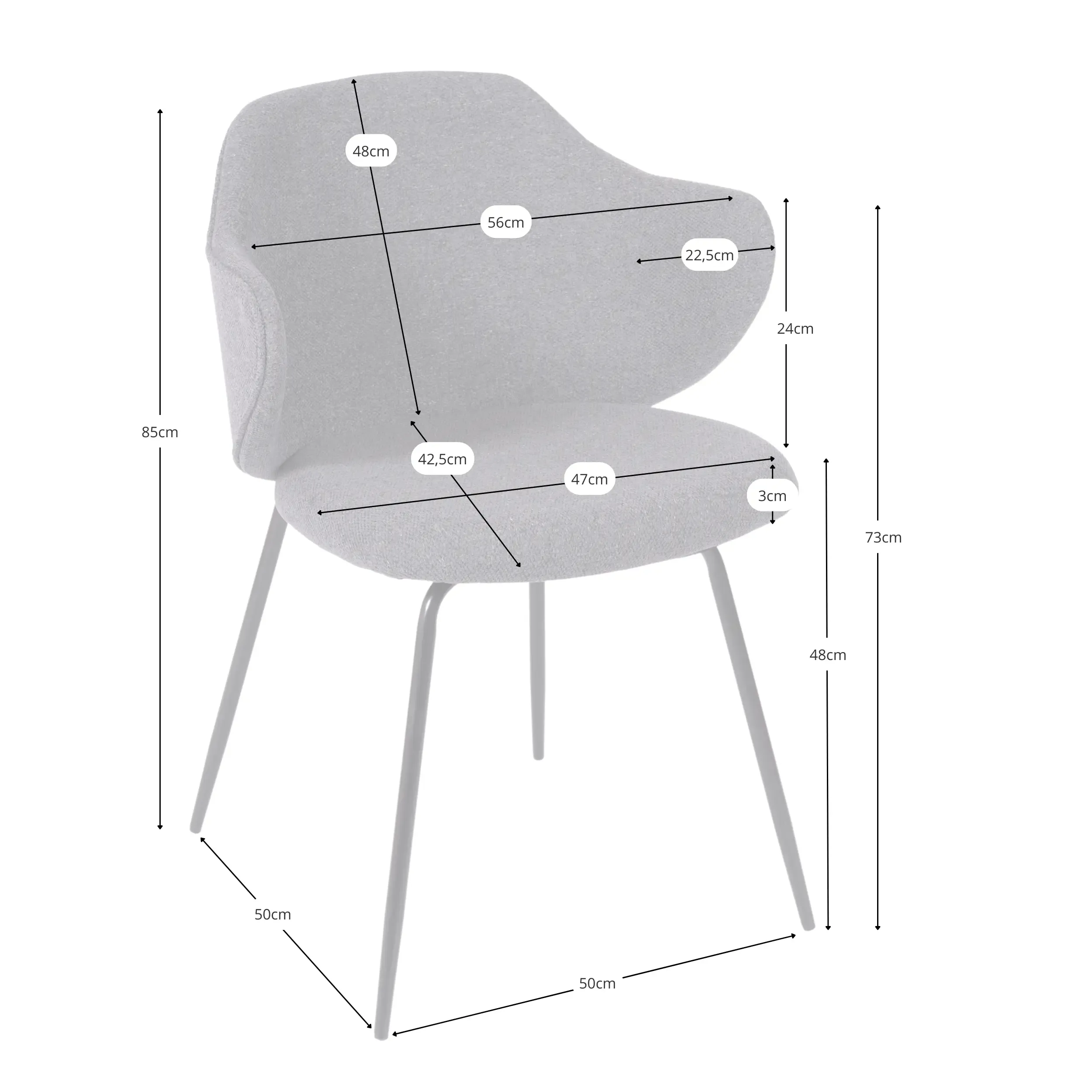 Sedia da pranzo imbottita Hope - Sedie imbottite - Mueble Design