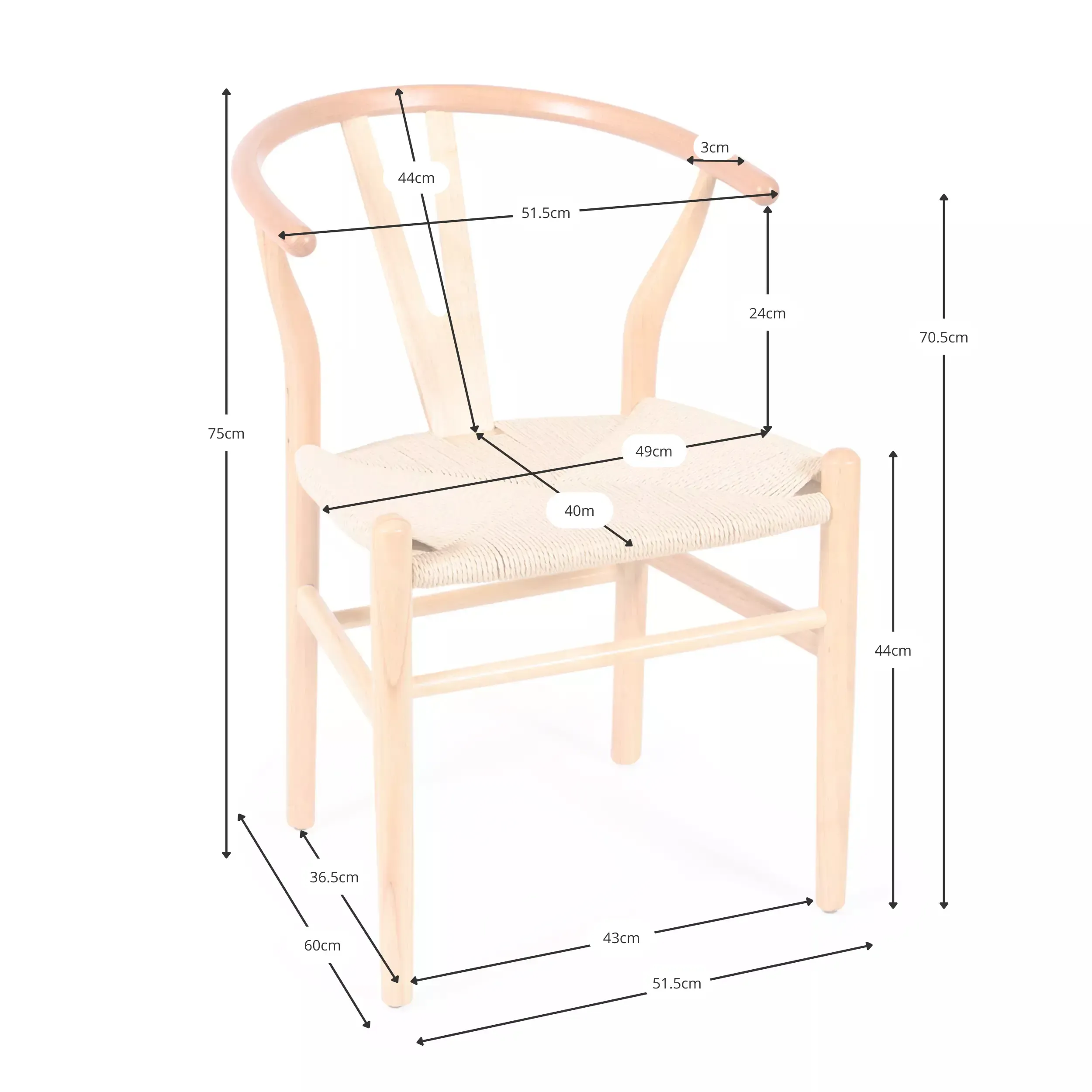 Sedia Wishbone CH24 Inspirazione Faggio - Sedie Scandinave