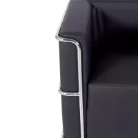 Divano moderno Torino a 1 posto in pelle e acciaio cromato - Mobilie Design