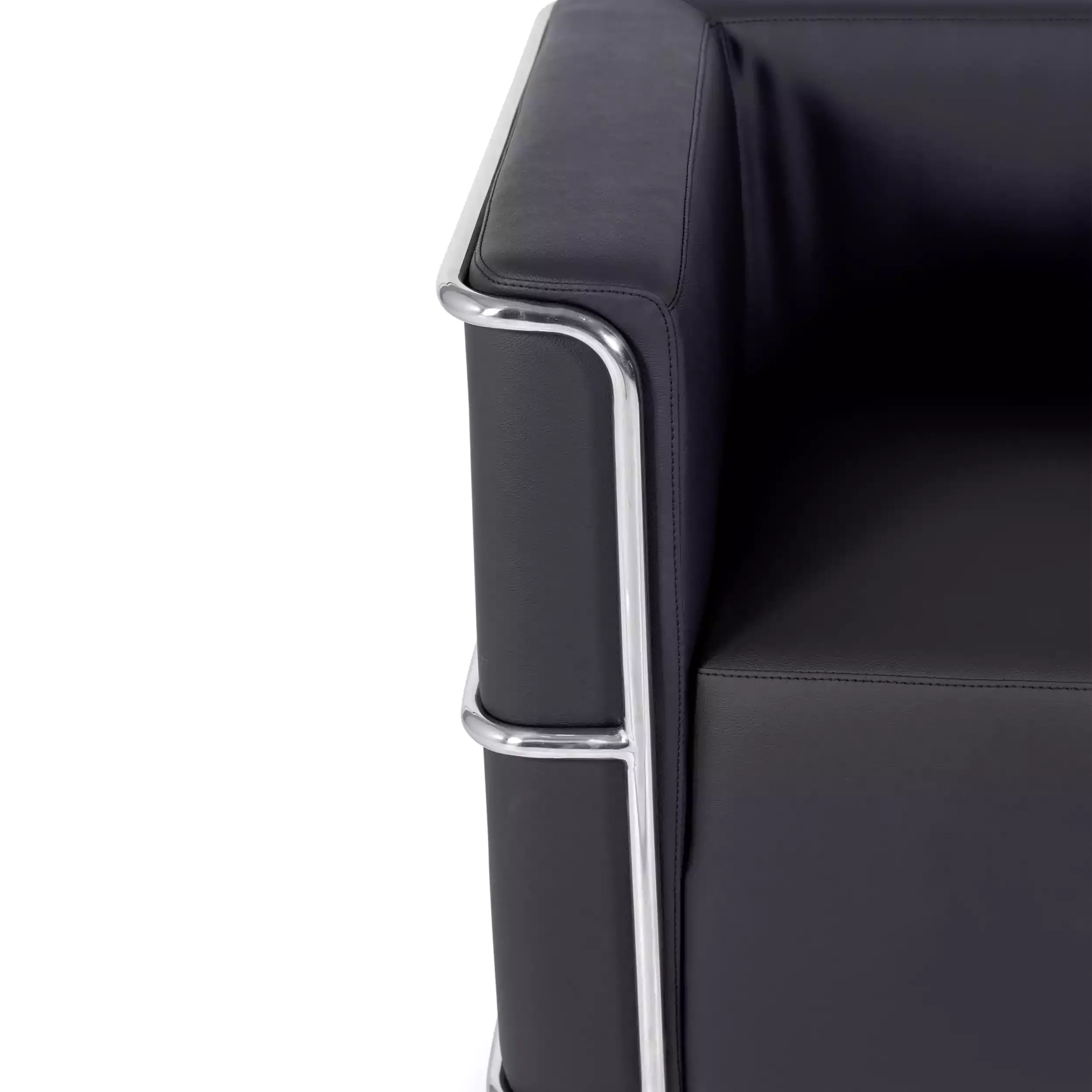 Divano moderno Torino a 1 posto in pelle e acciaio cromato - Mobilie Design