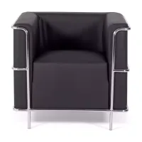 Divano moderno Torino a 1 posto in pelle e acciaio cromato - Mobilie Design