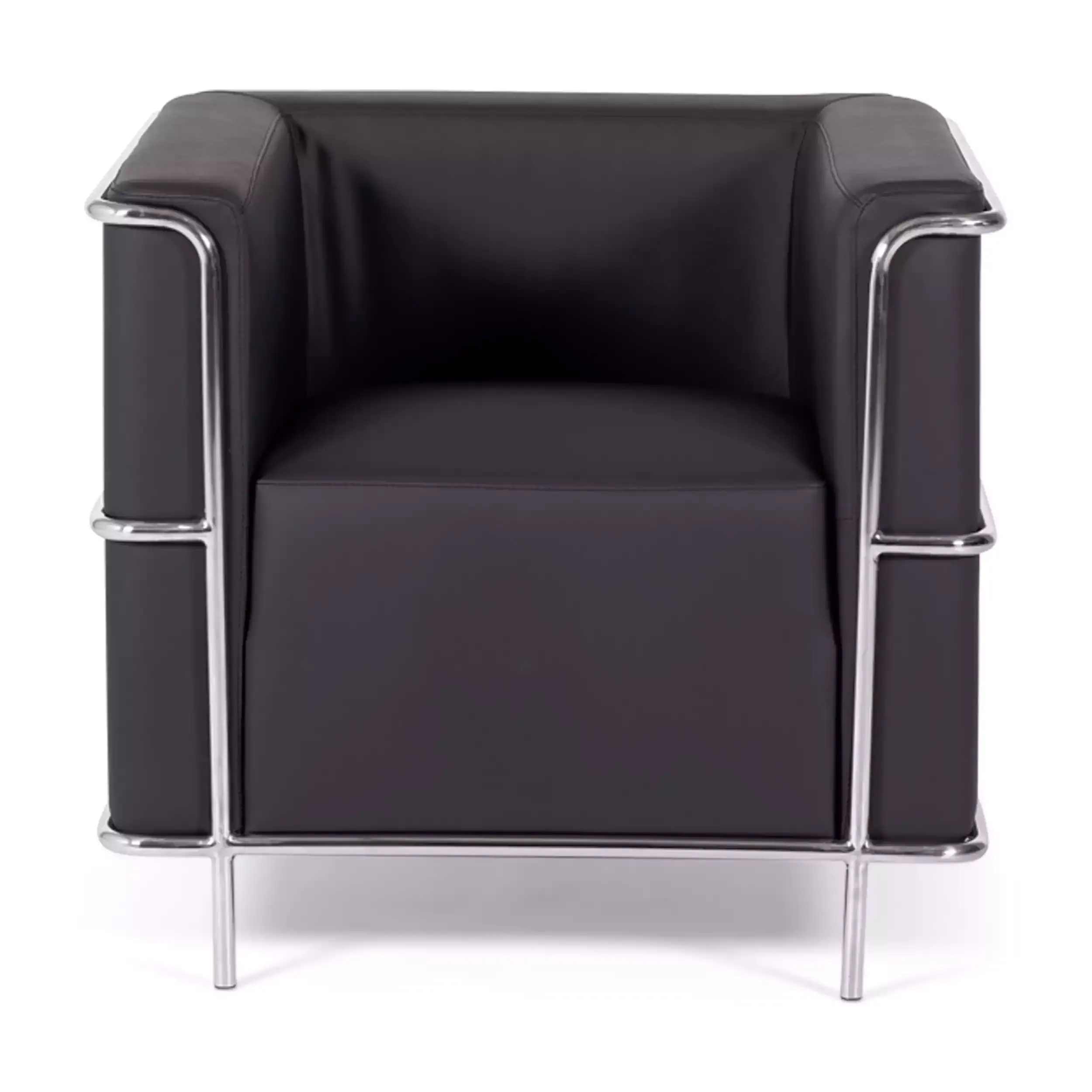 Divano moderno Torino a 1 posto in pelle e acciaio cromato - Mobilie Design