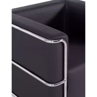 Divano moderno Torino a 1 posto in pelle e acciaio cromato - Mobilie Design