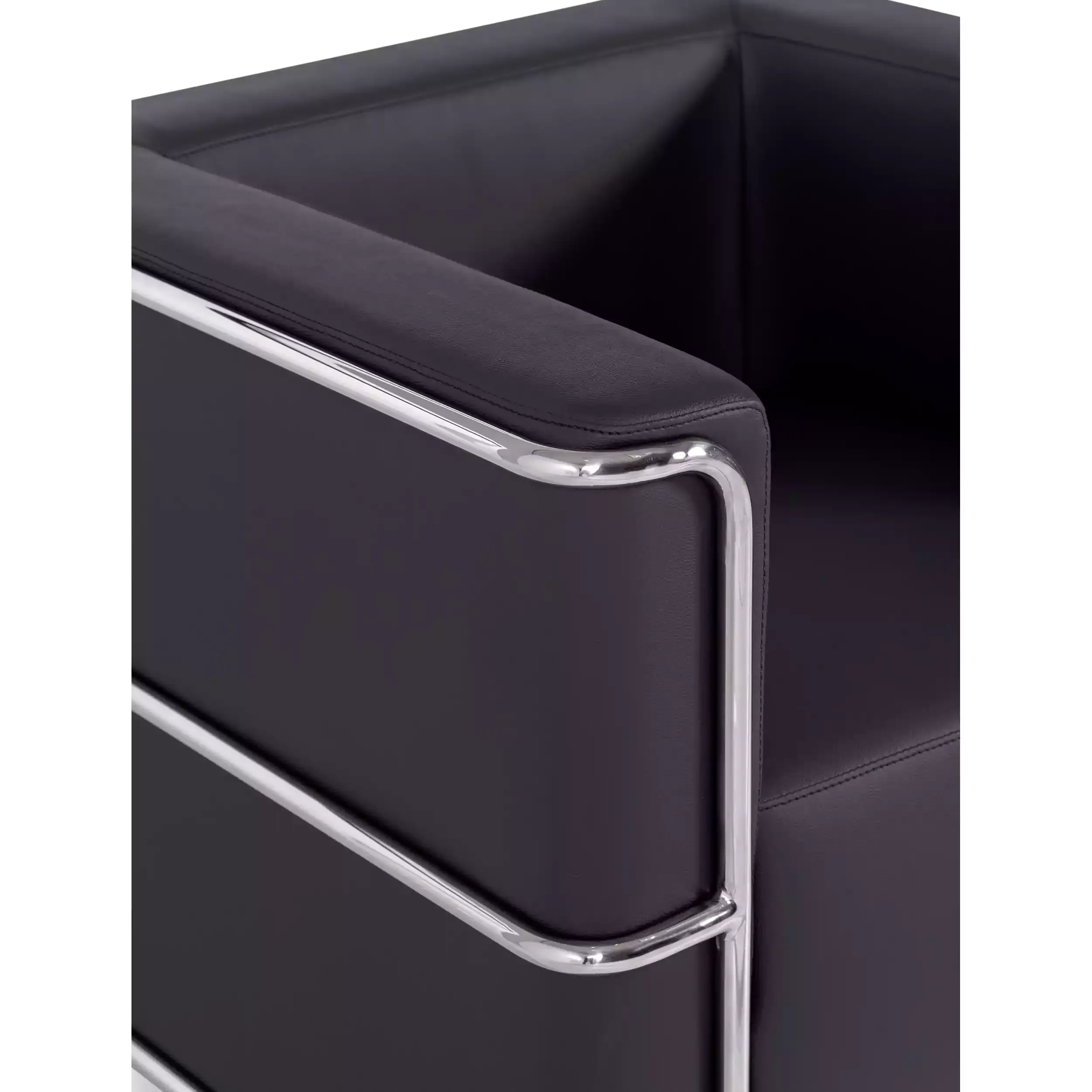 Divano moderno Torino a 1 posto in pelle e acciaio cromato - Mobilie Design