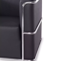 Torino 1 seater modern sofa in leather and chromed steel - Mueble Design