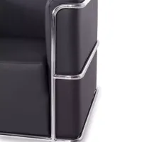 Divano moderno Torino a 1 posto in pelle e acciaio cromato - Mobilie Design