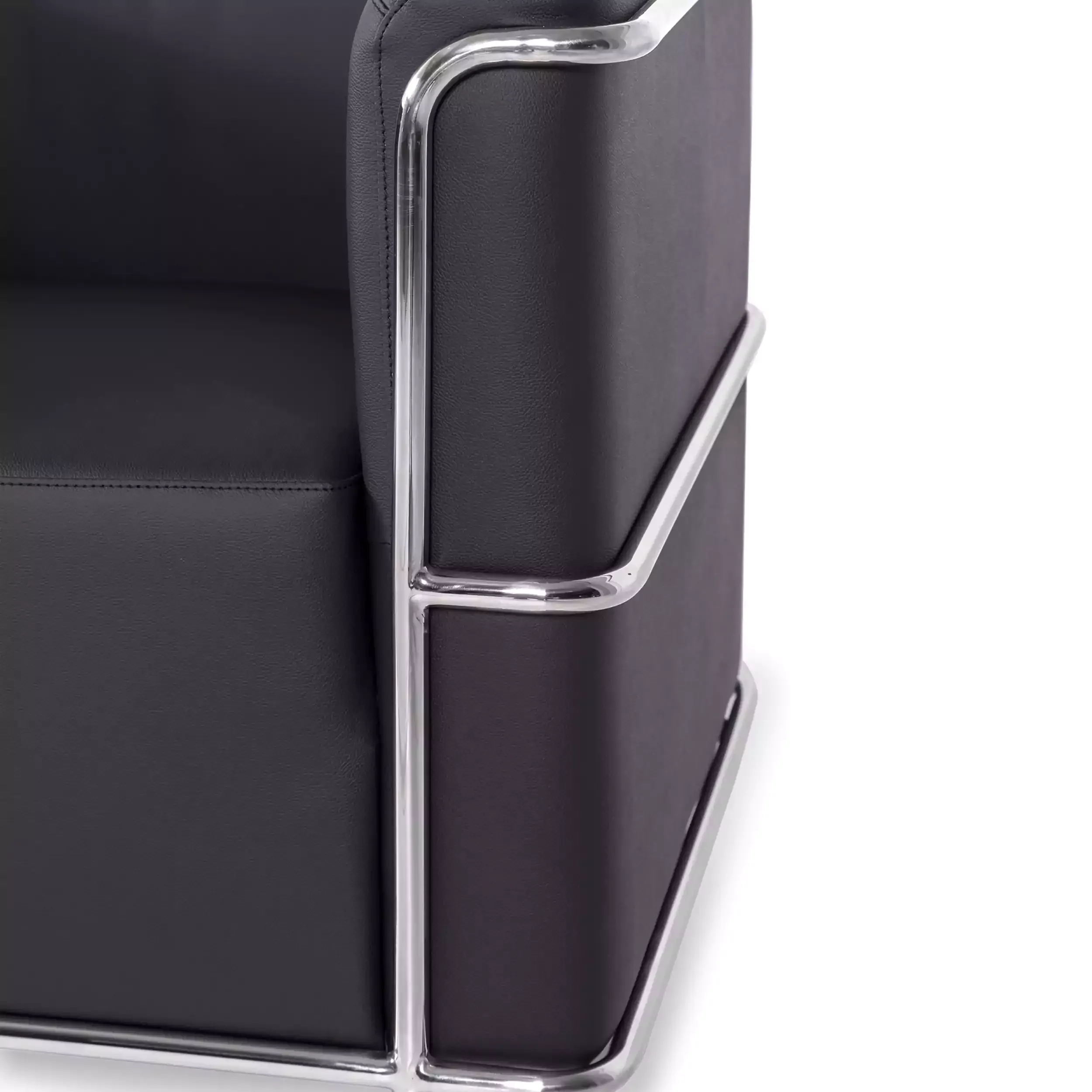 Divano moderno Torino a 1 posto in pelle e acciaio cromato - Mobilie Design