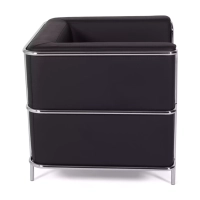 Torino 1-osobowa nowoczesna sofa ze skóry i chromowanej stali - Mobelarium