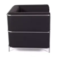 Divano moderno Torino a 1 posto in pelle e acciaio cromato - Mobilie Design