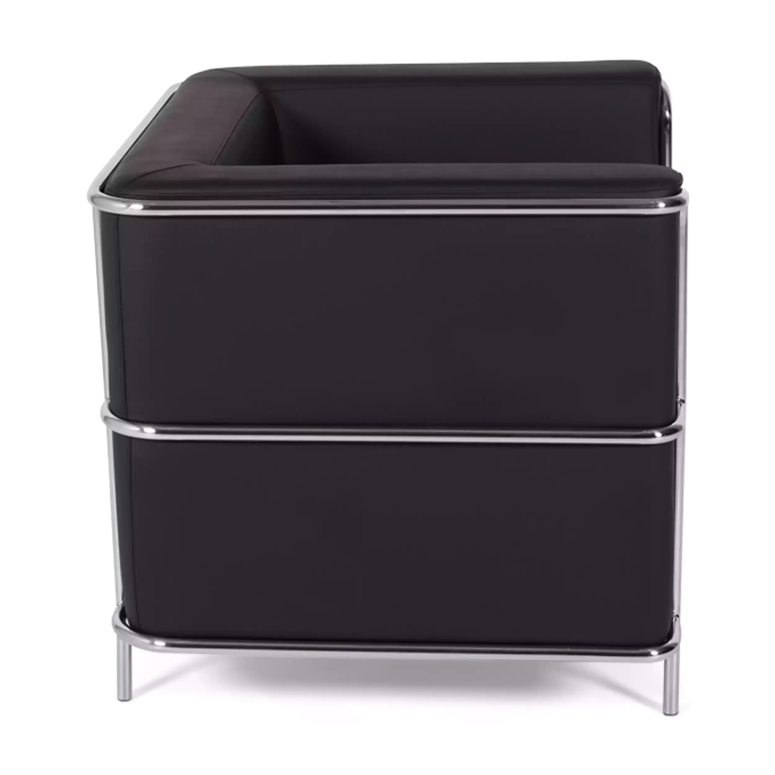 Divano moderno Torino a 1 posto in pelle e acciaio cromato - Mobilie Design