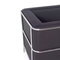 Divano moderno Torino a 1 posto in pelle e acciaio cromato - Mobilie Design