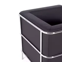 Divano moderno Torino a 1 posto in pelle e acciaio cromato - Mobilie Design